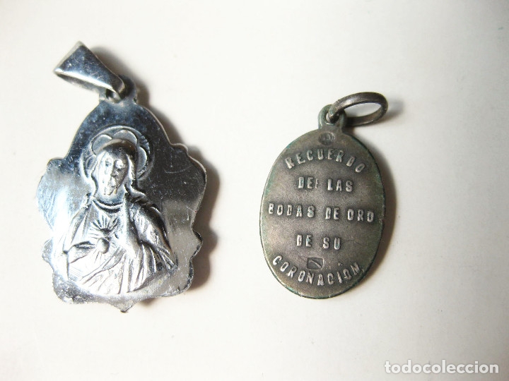 Antig&uuml;edades: PAREJA DE MEDALLAS DE LA VIRGEN - Foto 2