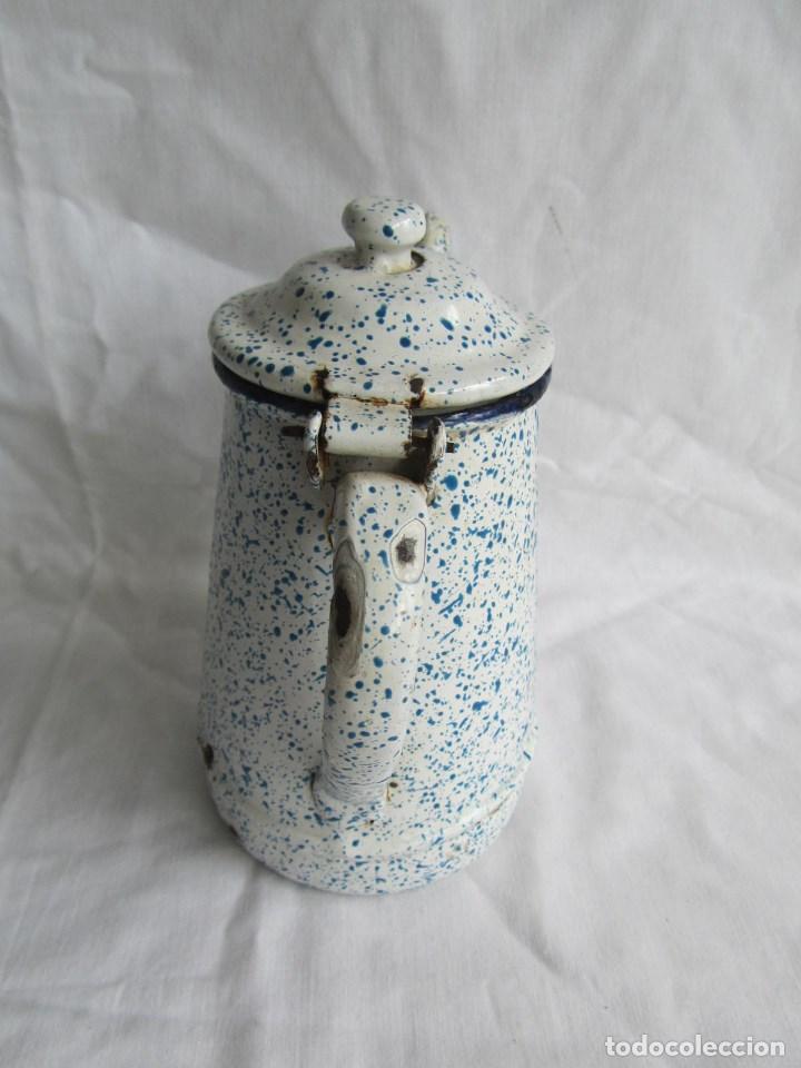 Antig&uuml;edades: Cafetera de hierro con esmalte de porcelana - Foto 4
