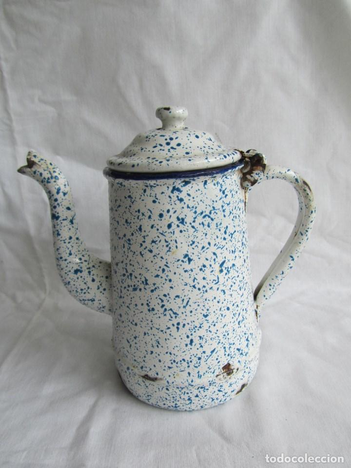 Antig&uuml;edades: Cafetera de hierro con esmalte de porcelana - Foto 7