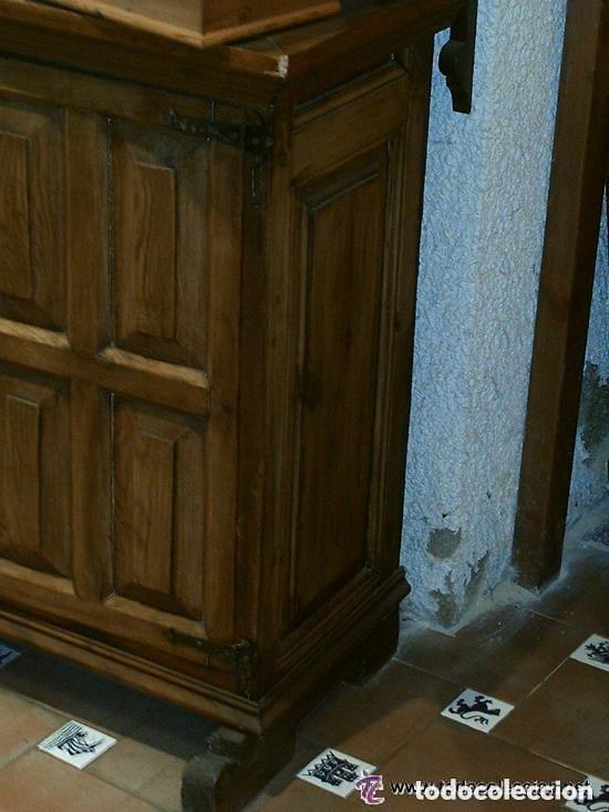 Antig&uuml;edades: TAQUILL&Oacute;N R&Uacute;STICO EN MADERA DE PINO MACIZO ANTIGUO - Foto 5
