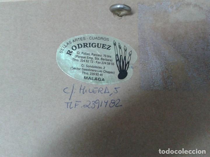 Antig&uuml;edades: CUADRO CON MARCO DE MADERA PINTADO AL OLEO. - Foto 5