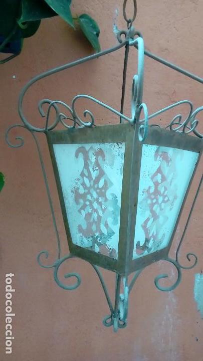 Antig&uuml;edades: farol de hierro- - Foto 2