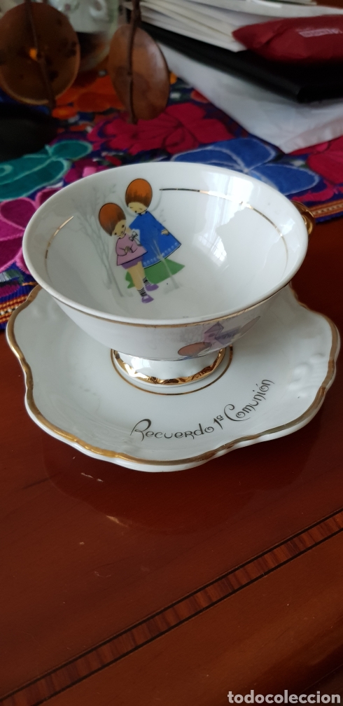 Antig&uuml;edades: Antiguo juego de desayuno 1 comuni&oacute;n - Foto 1