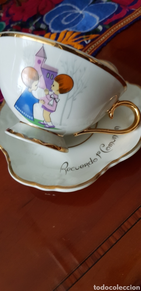 Antig&uuml;edades: Antiguo juego de desayuno 1 comuni&oacute;n - Foto 2