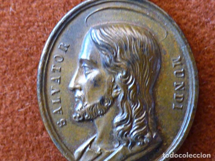 Oggetti Antichi: MEDALLA CON LOS BUSTOS DE JESUS Y MAR&Iacute;A. FINALES S.XIX