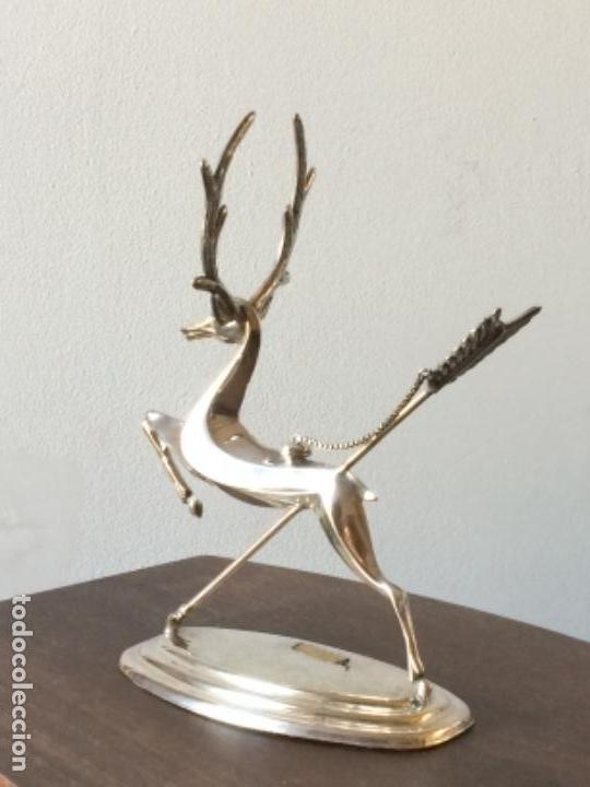 Antig&uuml;edades: VENADO DE ALPACA CON BA&Ntilde;O DE PLATA - Foto 4