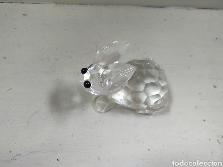 Antiques: Cristal, animal conejo miniatura. 3cm de largo y 4cm de alto