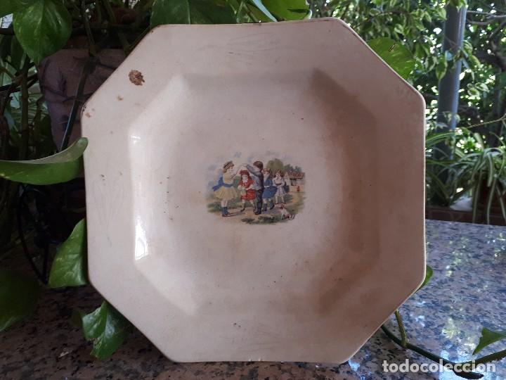 Antig&uuml;edades: antiguo plato octogonal, sellado la cartuja - Foto 1