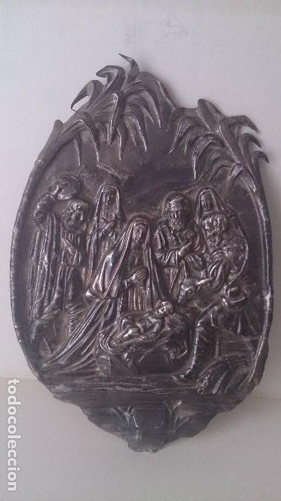 Antig&uuml;edades: Nacimiento en chapa de cobre 20 ctms - Foto 1