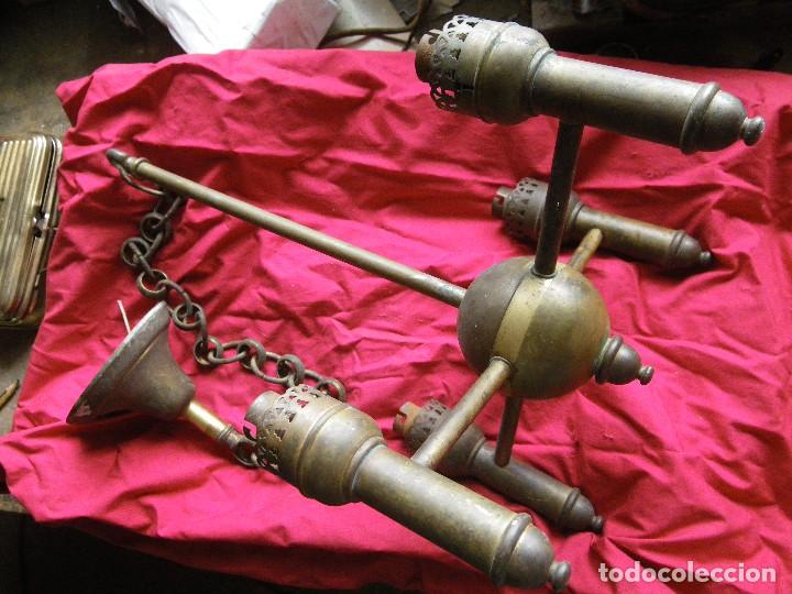 Antig&uuml;edades: MUY ANTIGUA LAMPARA EN BRONCE VER - Foto 5