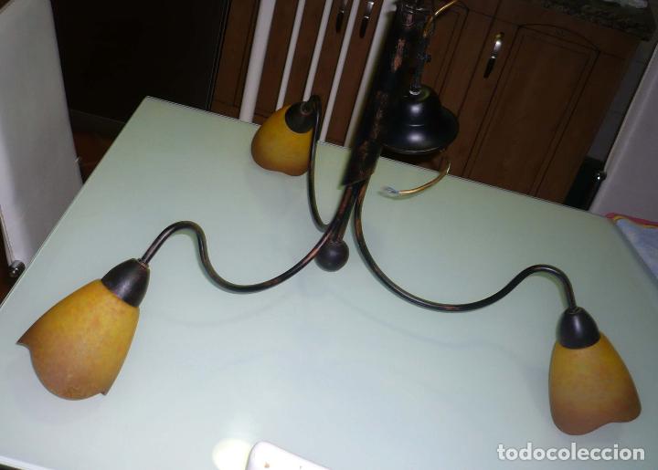 Antig&uuml;edades: LAMPARA FORJA 3 LUCES - Foto 1