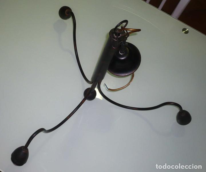 Antig&uuml;edades: LAMPARA FORJA 3 LUCES - Foto 8