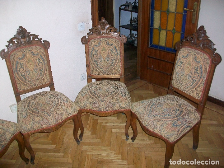 Antig&uuml;edades: Juego 6 sillas alfonsinas - Foto 3