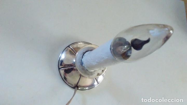 Antig&uuml;edades: L&aacute;mpara de plata en forma de vela - Foto 5