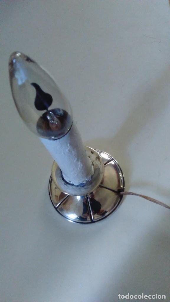Antig&uuml;edades: L&aacute;mpara de plata en forma de vela - Foto 6