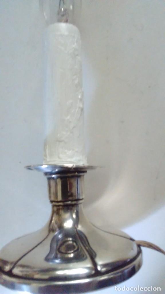 Antig&uuml;edades: L&aacute;mpara de plata en forma de vela - Foto 7