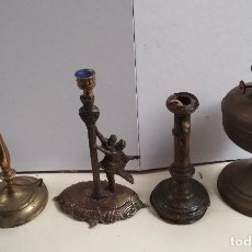 Antigüedades: LOTE 4 LAMPARAS / QUINQUES/ PARA DECORAR O RESTAURAR. Lote 125058819