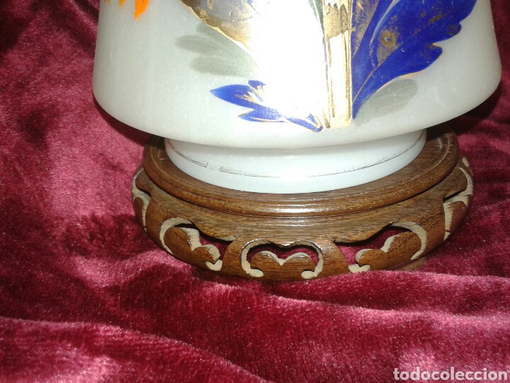 Antig&uuml;edades: ANTIGUA PAREJA DE CRISTAL OPALINA - Foto 12