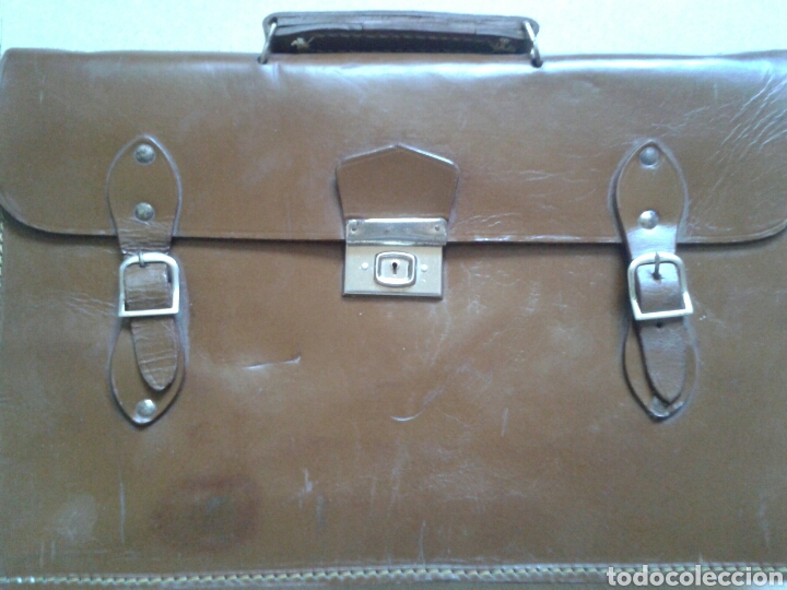 Antiques: ANTIGUA MALETA DE COLEGIO CUERO