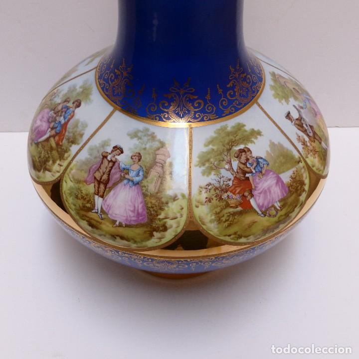 Antigüedades: Gran florero de porcelana pintado a mano de Paul Leitner Bavaria. 1950 - 1959 - Foto 5 - 125236271