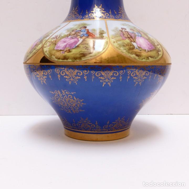 Antigüedades: Gran florero de porcelana pintado a mano de Paul Leitner Bavaria. 1950 - 1959 - Foto 9 - 125236271