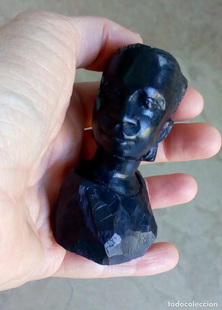 Antig&uuml;edades: Peque&ntilde;o busto de madera - Foto 5