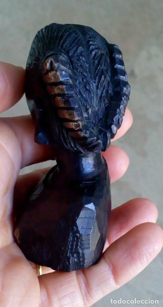 Antig&uuml;edades: Peque&ntilde;o busto de madera - Foto 8