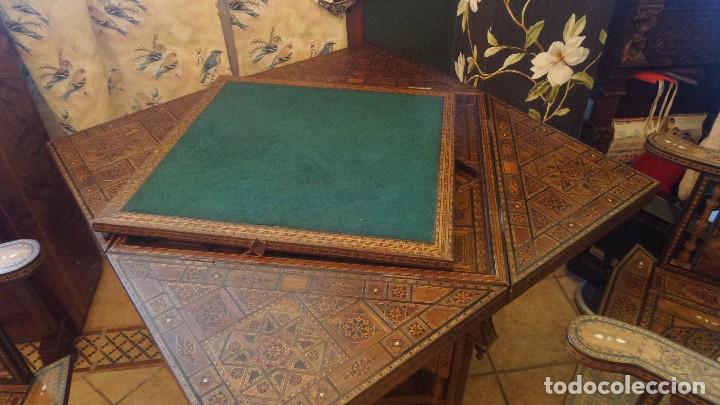 Antig&uuml;edades: mesa y dos sillas juego ajedrez - Foto 7