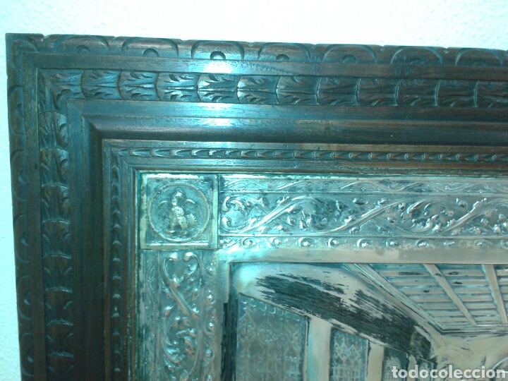 Antig&uuml;edades: ANTIGUO MARCO DE MADERA CON LA SANTA CENA - Foto 5