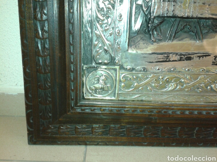 Antig&uuml;edades: ANTIGUO MARCO DE MADERA CON LA SANTA CENA - Foto 6