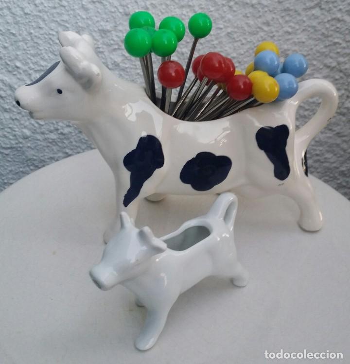 Antig&uuml;edades: SALSERA PALILLERO VACA PINCHOS PARA APERITIVOS