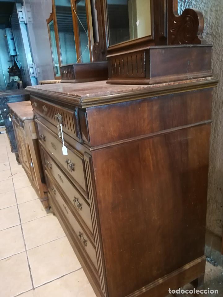 Antig&uuml;edades: COMODA DE ROBLE CON ESPEJO SUPERIOR - Foto 3
