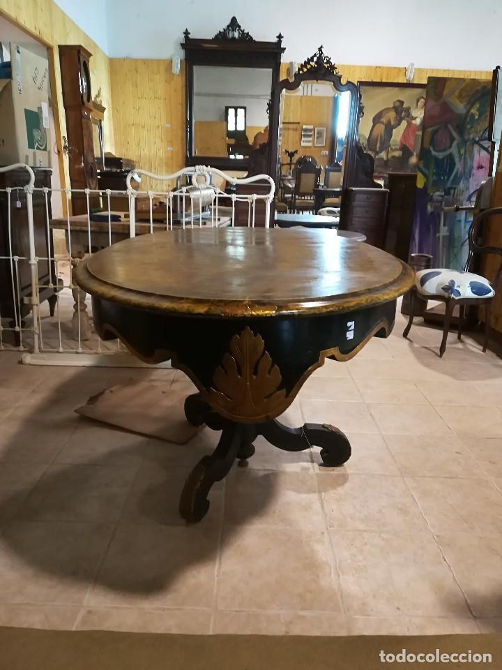 Antig&uuml;edades: MESA DE PROTOCOLO, OVALADA POLICROMADA Y DORADA - Foto 3