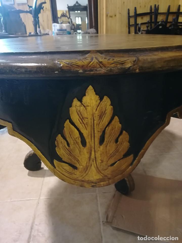 Antig&uuml;edades: MESA DE PROTOCOLO, OVALADA POLICROMADA Y DORADA - Foto 4