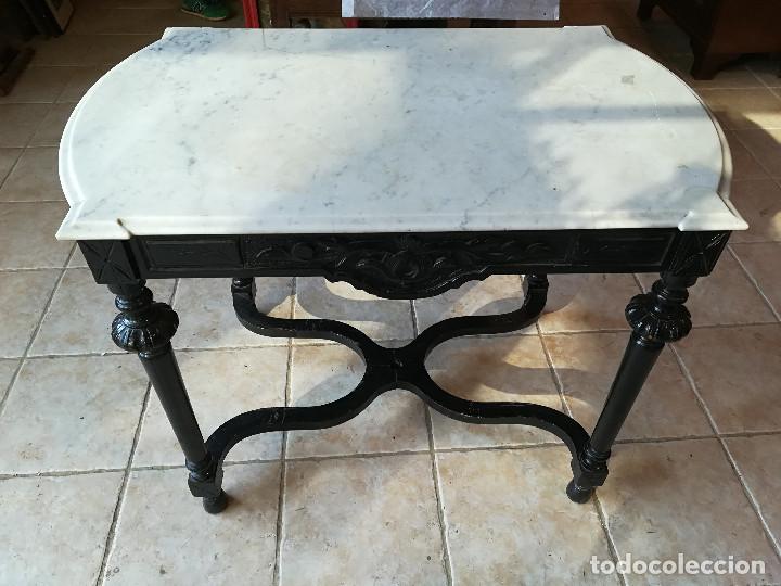 Antig&uuml;edades: MESA ALFONSINA DE MADERA EBANIZADA - Foto 2