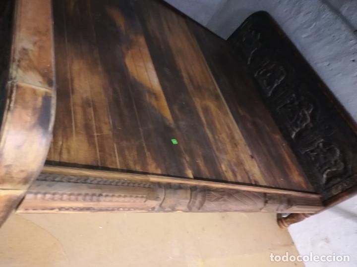 Antig&uuml;edades: CAMA INDIA DE MADERA TALLADA, FORMAS EROTICAS - Foto 3