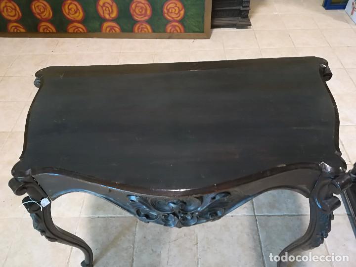 Antig&uuml;edades: CONSOLA ISABELINA DE MADERA EBANIZADA - Foto 2