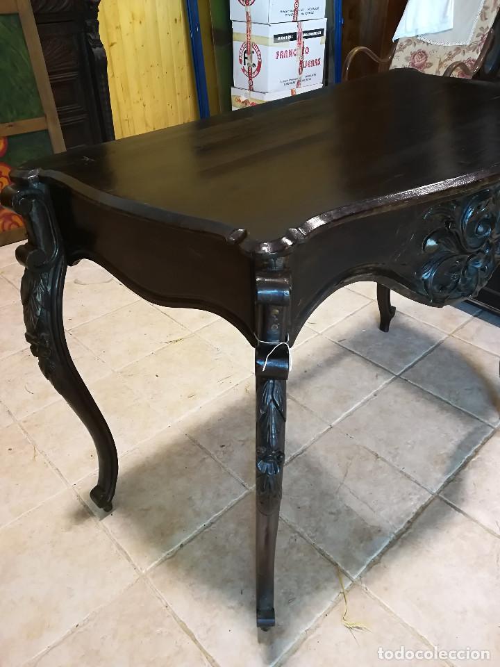 Antig&uuml;edades: CONSOLA ISABELINA DE MADERA EBANIZADA - Foto 3