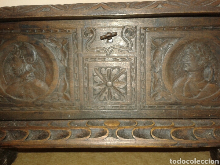 Antig&uuml;edades: ANTIGUO COFRE EN MADERA TALLADA - Foto 5
