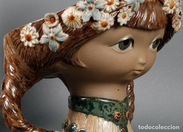 Antigüedades: Cabeza bucólica en porcelana Lladró acabado gres años 70 - Foto 5 - 125935719