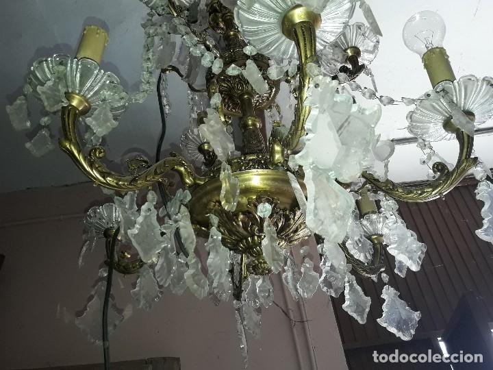 Antig&uuml;edades: L&aacute;mpara cristal y bronce - Foto 2