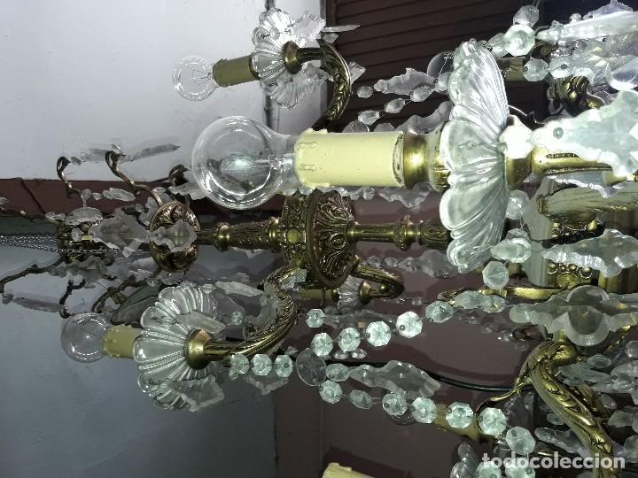 Antig&uuml;edades: L&aacute;mpara cristal y bronce - Foto 3