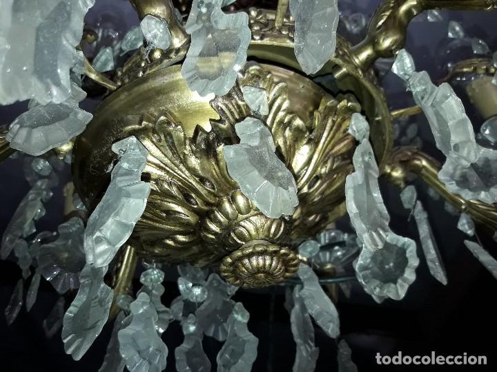 Antig&uuml;edades: L&aacute;mpara cristal y bronce - Foto 4