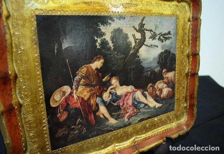 Antig&uuml;edades: BANDEJA ANTIGUA DE MADERA POLICROMADA - Foto 3