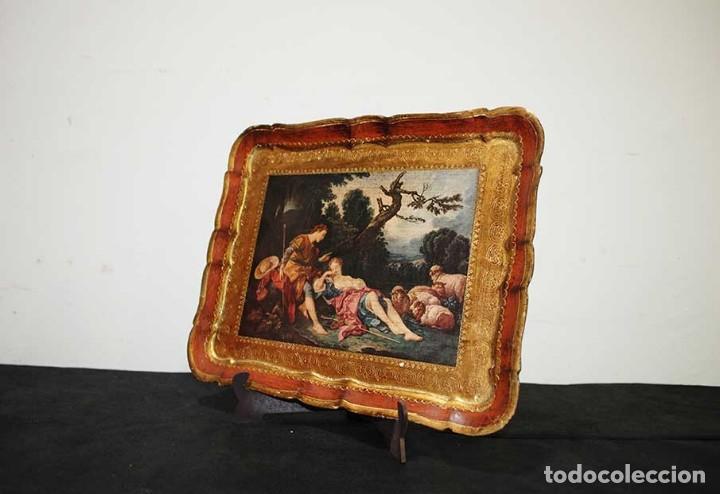 Antig&uuml;edades: BANDEJA ANTIGUA DE MADERA POLICROMADA - Foto 5