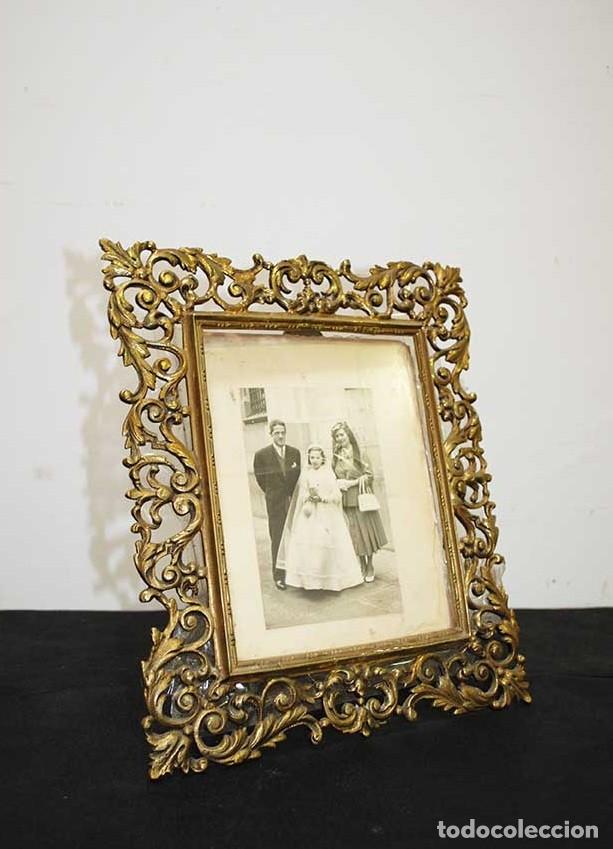 Antig&uuml;edades: MARCO ANTIGUO DE BRONCE DORADO - Foto 1
