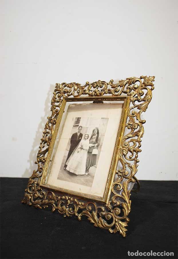 Antig&uuml;edades: MARCO ANTIGUO DE BRONCE DORADO - Foto 3