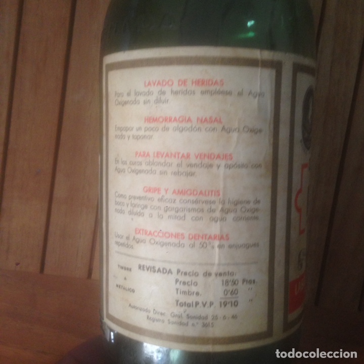 Antig&uuml;edades: Botella Agua Oxigenada 1/2 litro - Foto 4