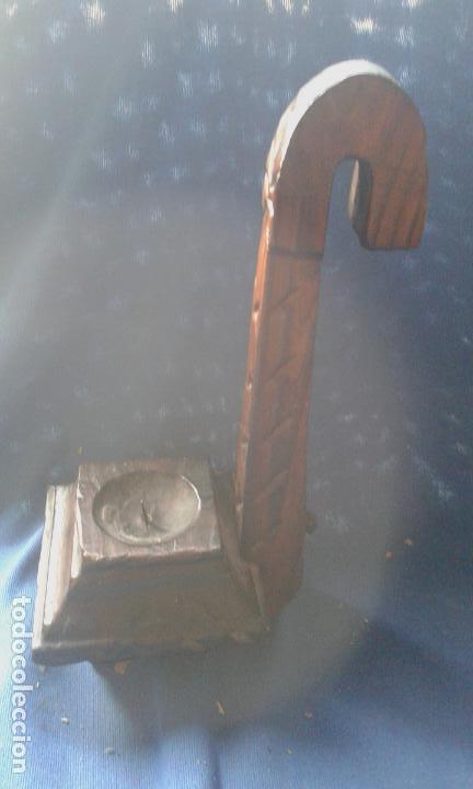 Antig&uuml;edades: PORTA-VELA RUSTICO REALIZADO EN MADERA - Foto 3