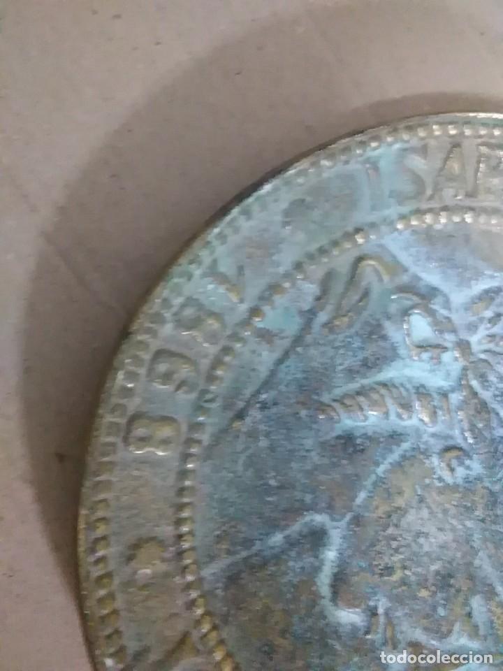 Antig&uuml;edades: Plato bronce Isabel ii 14 ctms - Foto 4